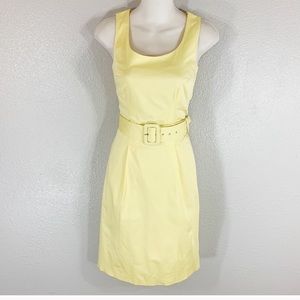 H&M Pale Yellow sheath dress with belt